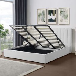 Artemis Home Evelynne Fabric 180cm Superking Ottoman Bed Frame in Light Grey - Size: Super King - thumbnail 4