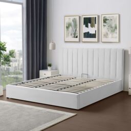 Artemis Home Evelynne Fabric 180cm Superking Ottoman Bed Frame in Light Grey - Size: Super King - thumbnail 3