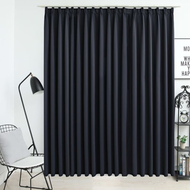 Berkfield Home Blackout Curtain with Hooks Black 290x245 cm - image 1