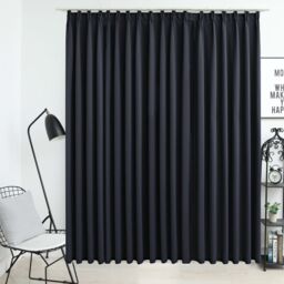 Berkfield Home Blackout Curtain with Hooks Black 290x245 cm - thumbnail 1