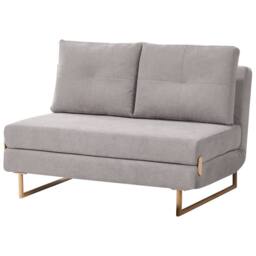 Wyld and Coco 2-Seater Grey Fabric Sofa Bed - Fold-Out Guest Bed - Size: Small Double - thumbnail 4