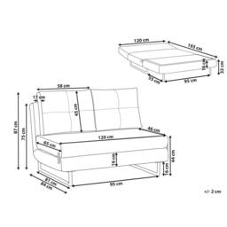 Wyld and Coco 2-Seater Grey Fabric Sofa Bed - Fold-Out Guest Bed - Size: Small Double - thumbnail 3