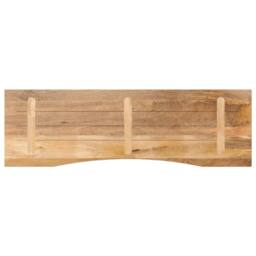 Berkfield Home Desk Top with Curve 160x50x2.5 cm Solid Wood Rough Mango in Brown - thumbnail 5