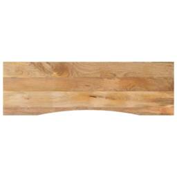 Berkfield Home Desk Top with Curve 160x50x2.5 cm Solid Wood Rough Mango in Brown - thumbnail 2