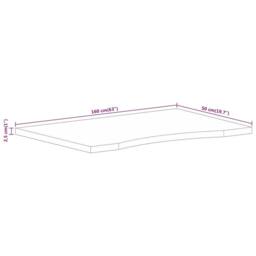 Berkfield Home Desk Top with Curve 160x50x2.5 cm Solid Wood Rough Mango in Brown - thumbnail 8