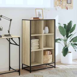 Berkfield Home Book Cabinet Sonoma Oak 65.5x33x107.5 cm Engineered Wood in Light Tan - thumbnail 3