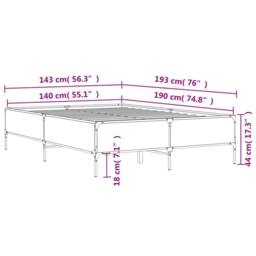 Berkfield Home Durable Bed Frame without Mattress Sonoma Oak 140x190 cm in Light Tan - thumbnail 9