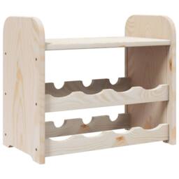 Berkfield Home Beautiful Wine Rack with Top Board 43x25x37 cm Solid Wood Pine in Natural - Size: 43 x 25 x 37 cm - thumbnail 7