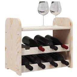Berkfield Home Beautiful Wine Rack with Top Board 43x25x37 cm Solid Wood Pine in Natural - Size: 43 x 25 x 37 cm - thumbnail 4