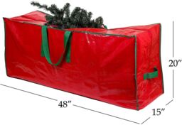 Shatchi Christmas Tree Storage Bag - Stores Up To 9 Foot Xmas Tree in Red - thumbnail 4