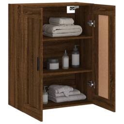 Berkfield Home Wall Mounted Cabinet Brown Oak 69.5x34x90 cm Engineered Wood - thumbnail 5