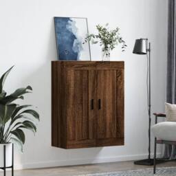 Berkfield Home Wall Mounted Cabinet Brown Oak 69.5x34x90 cm Engineered Wood - thumbnail 1