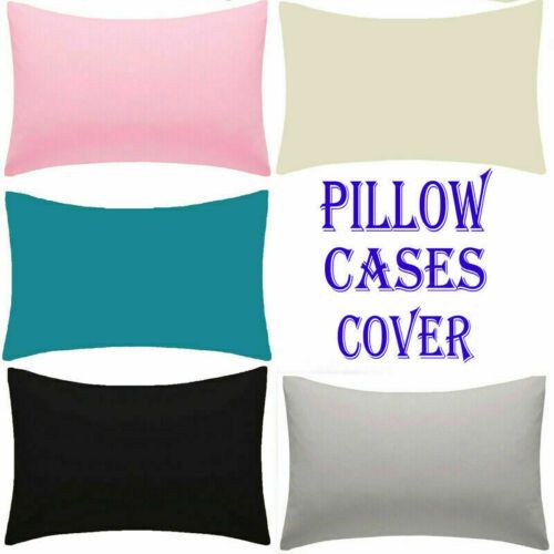 Xample 2X PILLOW CASE LUXURY CASES POLY COTTON HOUSEWIFE PAIR PACK BEDROOM PILLOW COVER in Cream - image 1