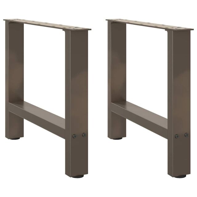 Berkfield Home Coffee Table Legs Natural Steel 2 pcs 60x(42-43) cm Steel in Grey - image 1