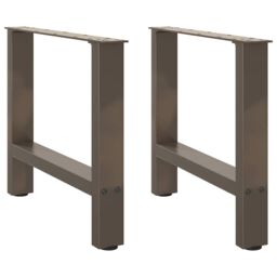 Berkfield Home Coffee Table Legs Natural Steel 2 pcs 60x(42-43) cm Steel in Grey - thumbnail 1
