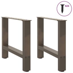 Berkfield Home Coffee Table Legs Natural Steel 2 pcs 60x(42-43) cm Steel in Grey - thumbnail 3