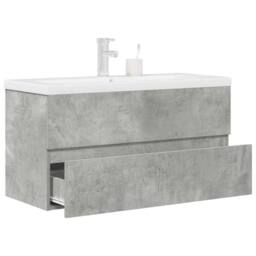 Berkfield Home 2 Piece Bathroom Furniture Set Concrete Grey Engineered Wood - thumbnail 2