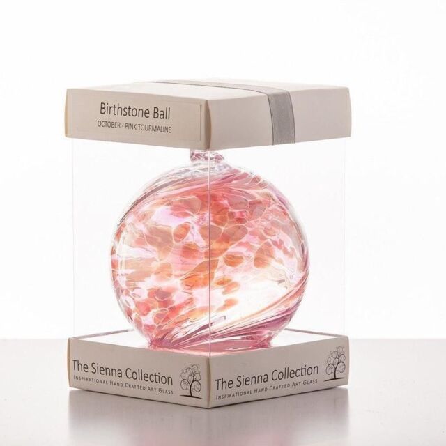 Sienna Glass Birthstone Ball October Pink Tourmaline - image 1