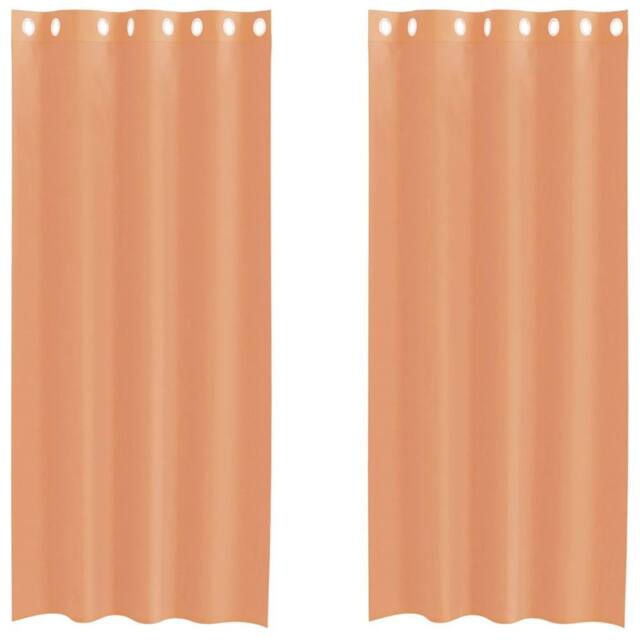 Berkfield Home Voile Curtains with Grommets 2 pcs Terracotta in Orange - image 1
