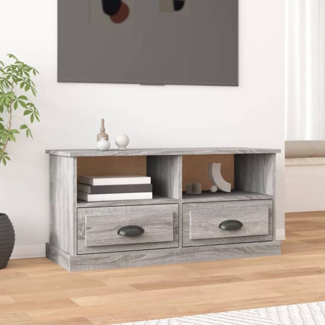 Berkfield Home TV Cabinet Grey Sonoma 93x35.5x45 cm Engineered Wood - image 1