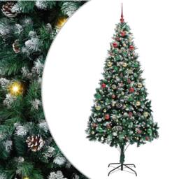 Berkfield Home Artificial Christmas Tree with 300 LEDs with Stand Green 210 cm - thumbnail 2