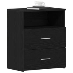 Berkfield Home Nightstands Set of 2 Black Oak 50x32x60cm Made of Engineered Wood - Size: 50 x 32 x 60 cm - thumbnail 3