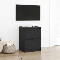 Berkfield Home TV Cabinet Black 40x35x54 cm Engineered Wood - Size: 40 x 35 x 54 cm - thumbnail 2