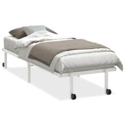 Berkfield Home Elegant Bed Frame without Mattress Foldable White 75x190 cm Steel - thumbnail 3