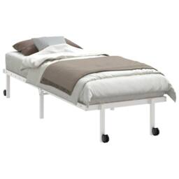 Berkfield Home Elegant Bed Frame without Mattress Foldable White 75x190 cm Steel - thumbnail 1
