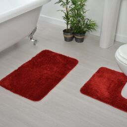 Allure Bath Fashions Luxury Microfibre Pedestal Mat Non-Slip in Burgundy - thumbnail 2