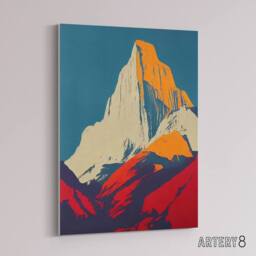 "Artery8 El Capitan Rock Yosemite Pop Art Canvas Wall Art Print - Size: W18"" x H24""" - thumbnail 2