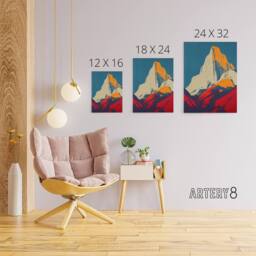 "Artery8 El Capitan Rock Yosemite Pop Art Canvas Wall Art Print - Size: W18"" x H24""" - thumbnail 4