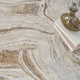 The Rug Shop UK Grey Gold Abstract 10mm Thick Modern Easy to Clean Rug - Size: 240 cm x 300 cm - thumbnail 4