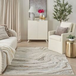 The Rug Shop UK Grey Gold Abstract 10mm Thick Modern Easy to Clean Rug - Size: 240 cm x 300 cm - thumbnail 2