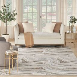 The Rug Shop UK Grey Gold Abstract 10mm Thick Modern Easy to Clean Rug - Size: 240 cm x 300 cm - thumbnail 1