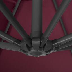 Wyld and Coco Cantilever Garden Parasol Burgundy Canopy Black Steel 235 cm Crank in Red - thumbnail 8
