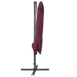 Wyld and Coco Cantilever Garden Parasol Burgundy Canopy Black Steel 235 cm Crank in Red - thumbnail 6