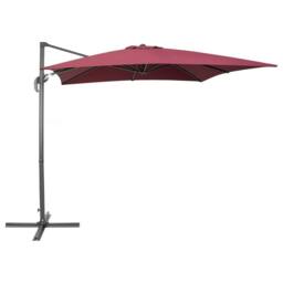 Wyld and Coco Cantilever Garden Parasol Burgundy Canopy Black Steel 235 cm Crank in Red - thumbnail 2