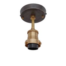 Industville Brooklyn Glass Schoolhouse Flush Mount - 10 Inch - Clear in Metallic Gold - Size: 10 inches - thumbnail 2