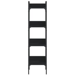 Berkfield Home Bookshelf 4-Tier Black 35x30x138.5 cm Engineered Wood - thumbnail 6