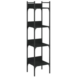 Berkfield Home Bookshelf 4-Tier Black 35x30x138.5 cm Engineered Wood - thumbnail 2