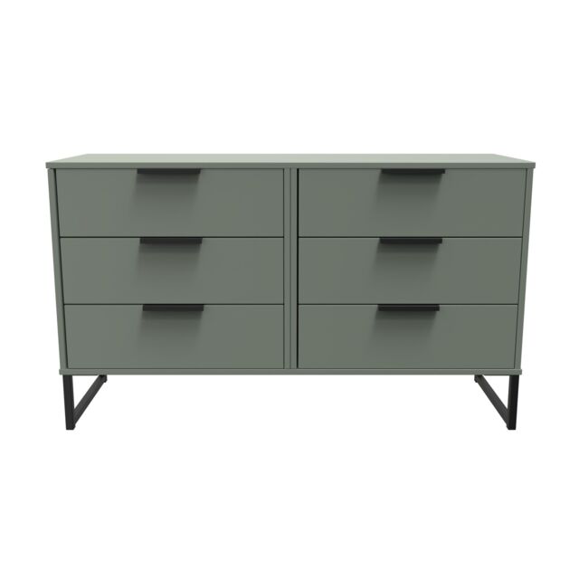 Ready Assembled 2 U Fuji 6 Drawer Wide Chest (Ready Assembled) in Pale Green - image 1