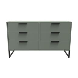 Ready Assembled 2 U Fuji 6 Drawer Wide Chest (Ready Assembled) in Pale Green - thumbnail 1