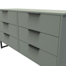 Ready Assembled 2 U Fuji 6 Drawer Wide Chest (Ready Assembled) in Pale Green - thumbnail 4