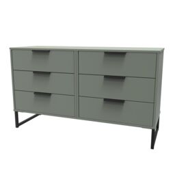 Ready Assembled 2 U Fuji 6 Drawer Wide Chest (Ready Assembled) in Pale Green - thumbnail 3