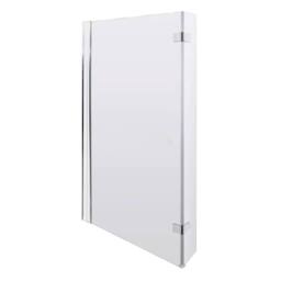 Nes Home 830mm Reversible 6mm Tempered Glass L-shape Bath Screen Chrome in Metallic Silver - thumbnail 3