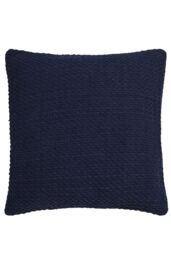 Drift Home 'Hayden' Filled 100% Cotton Basket Weave Cushion in Navy - Size: 43 cm x 43 cm