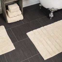 Allure Bath Fashions Ribbed Two Piece Bath Mat & Toilet Mat Set in Beige - thumbnail 2