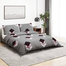 Berkfield Home Elegant Duvet Cover Set Grey 200x200 cm Cotton - thumbnail 2