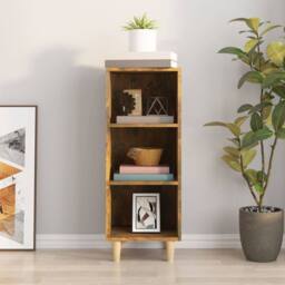 Berkfield Home Sideboard Smoked Oak 34.5x32.5x90 cm Engineered Wood in Brown - thumbnail 1